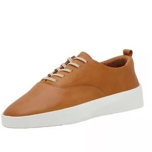 Wolf & Shepherd Men's Cruise Leather Lace-up sneaker in brown with a white sole